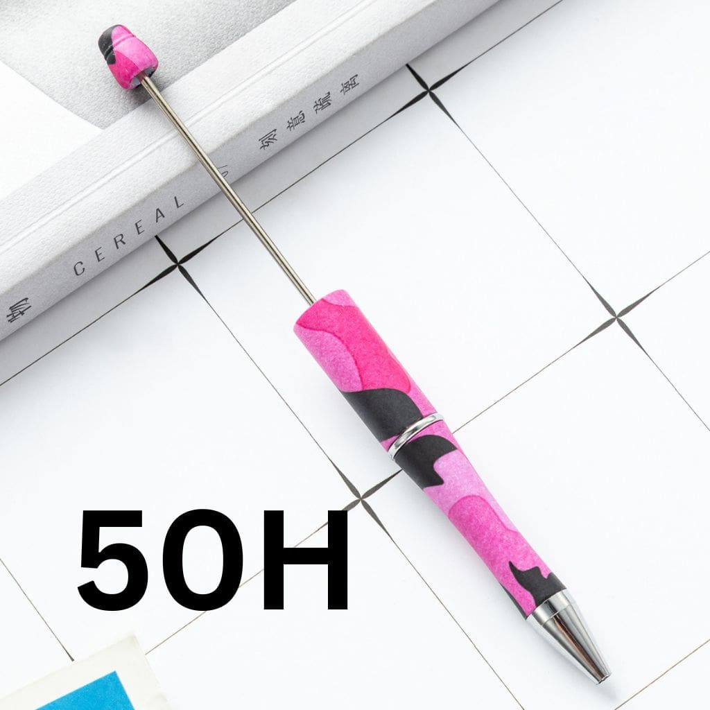 Black and Pink Printed Beadable Pens Number 50H