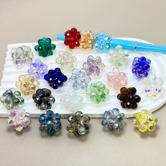 Colorful Water Drop Shape Bling Bling Rhinestones Knots Beads, Around 20MM