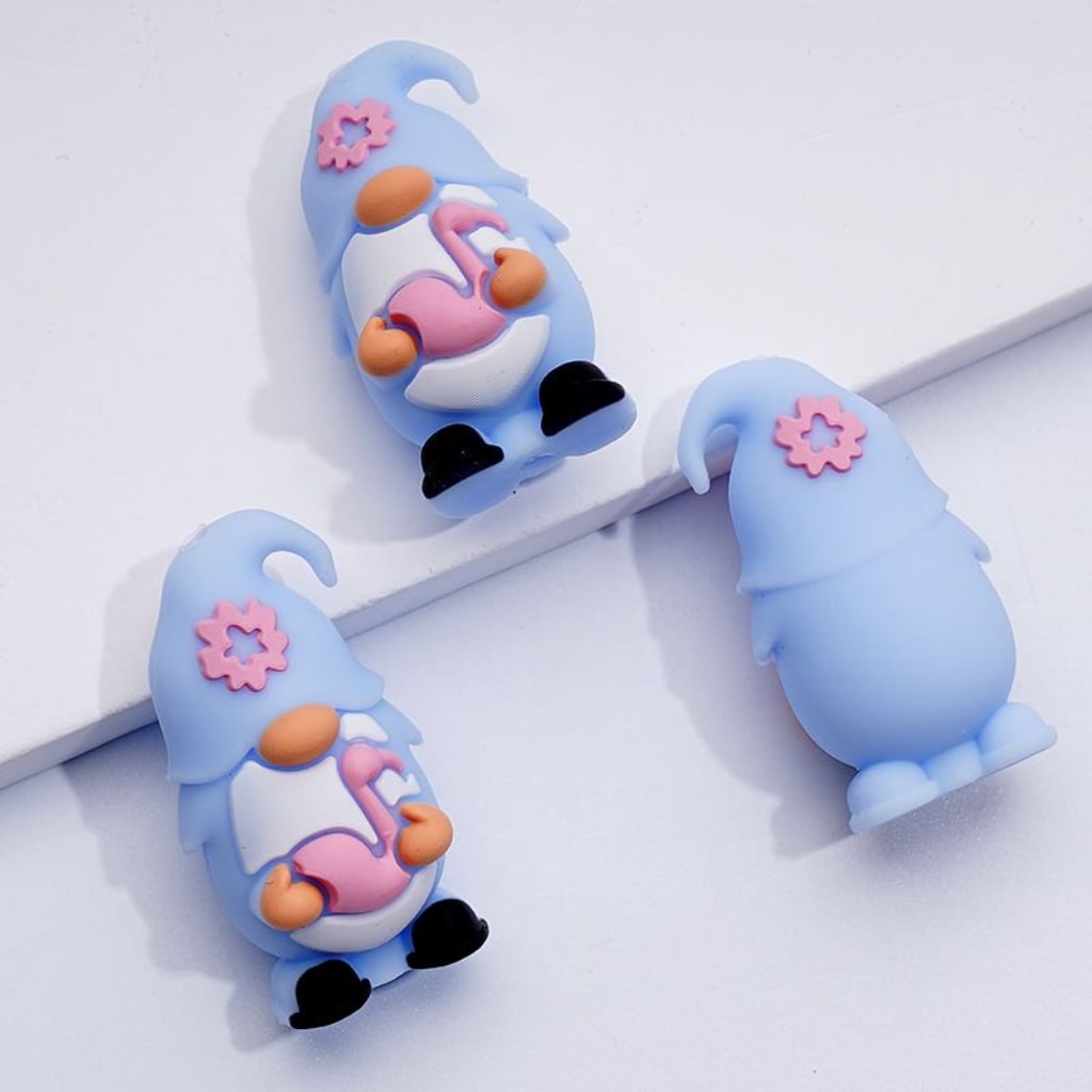 3D Holds Shell Ball Flamingo Cute Gnome Silicone Focal Beads