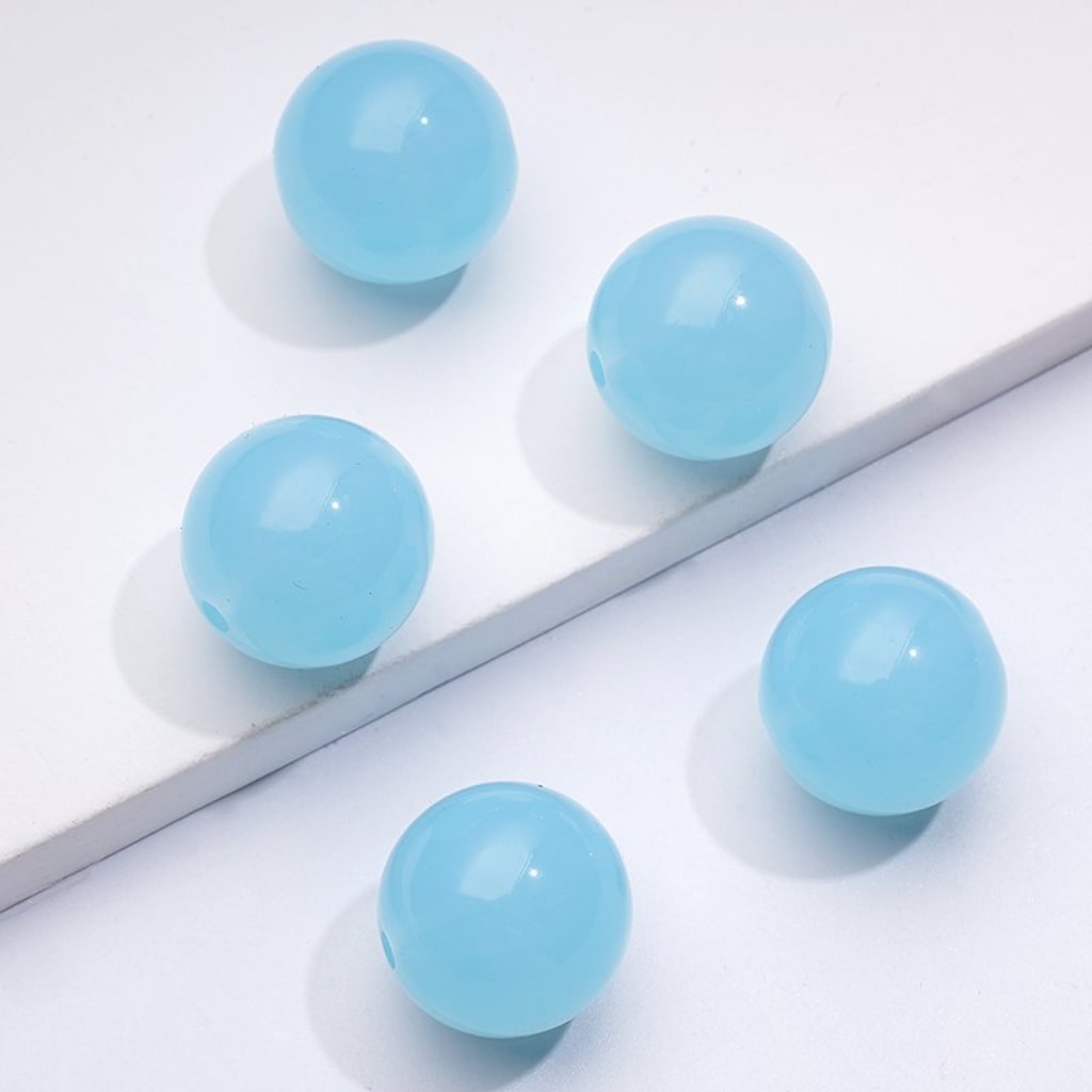 Candy Color Glossy Jelly Round Acrylic Beads, 16MM