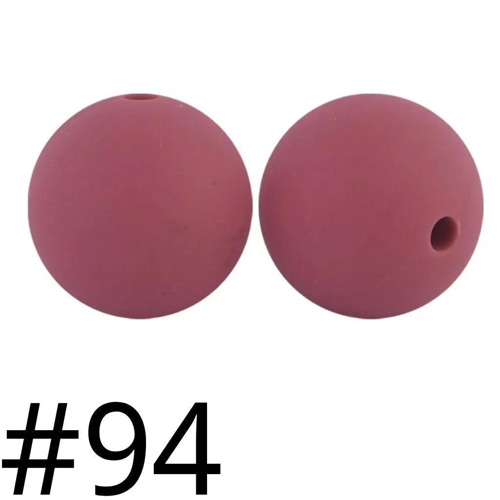 Silicone Beads, Solid Colors, 15 mm