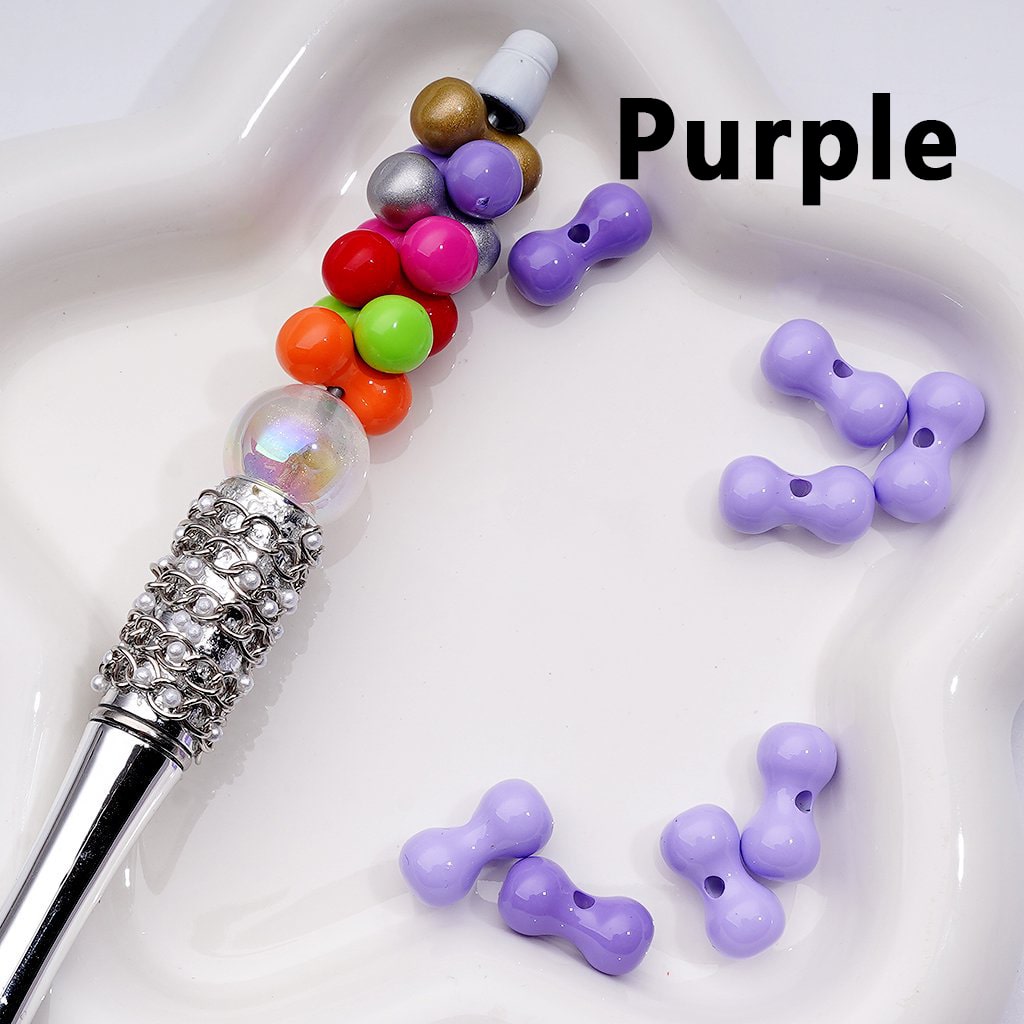 Mini Bone-Shaped Acrylic Beads Assorted Colors, 8*16MM