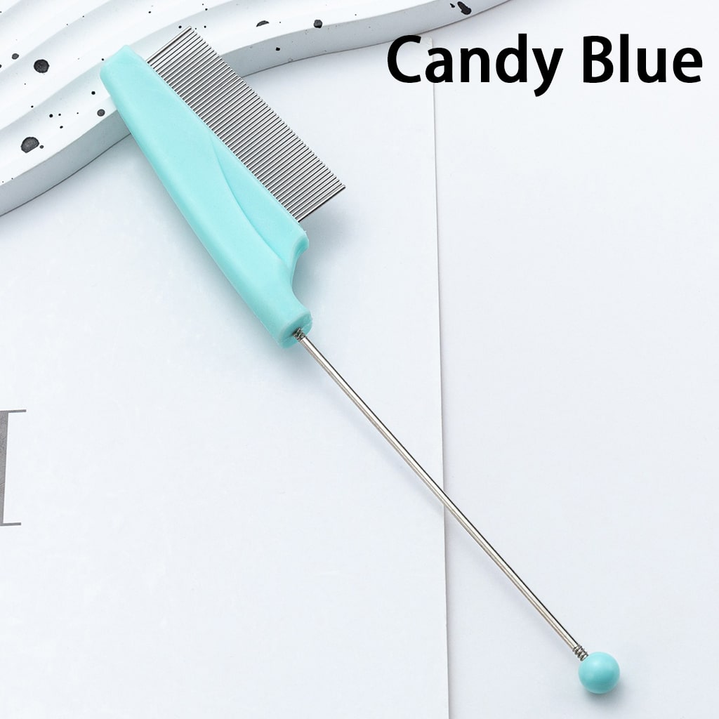 DIY Beadable Hair Comb for Pets Solid Color 168mm Randam mix