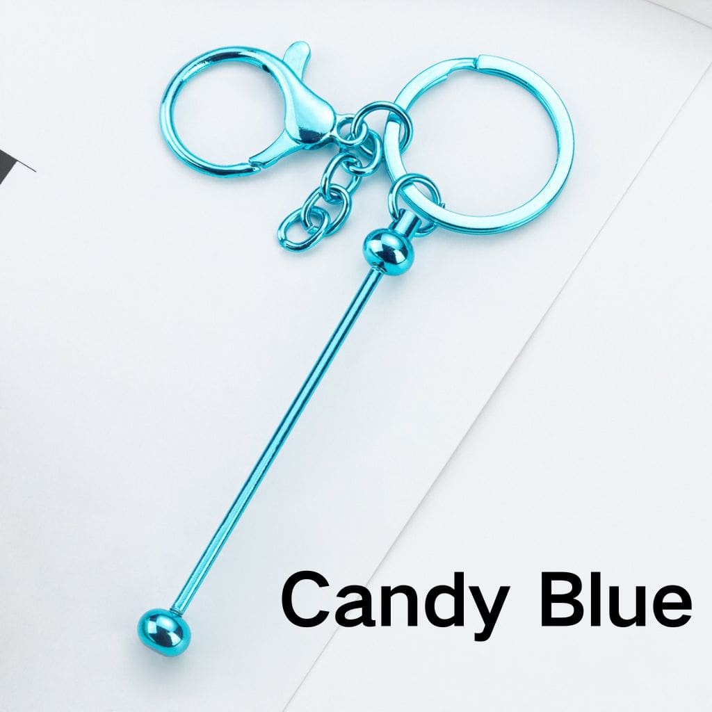 UV Coating Beadable Metal Keychain with Bar and Lobster Clasp, 148MM (Please Read the Description)