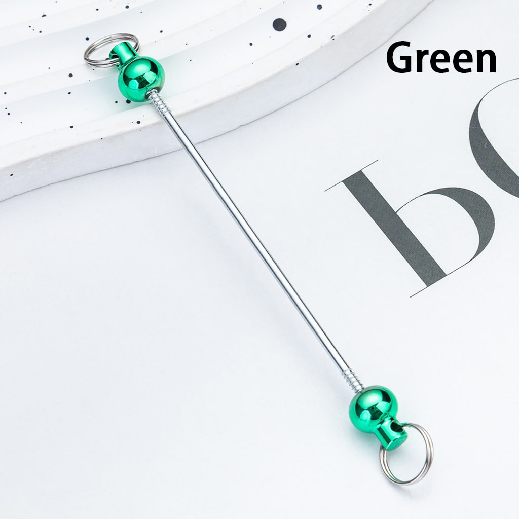 DIY Metallic Keychain Bar Accessories in Metallic Colors with Round Beads 10cm