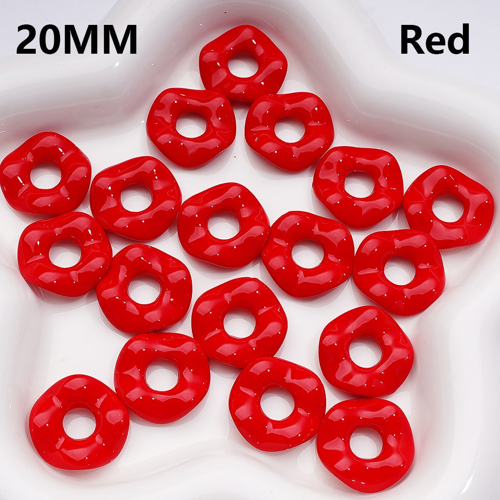 Wave Shape Spacer Acrylic Beads Large Hole Multicolor or Single Shade 20MM