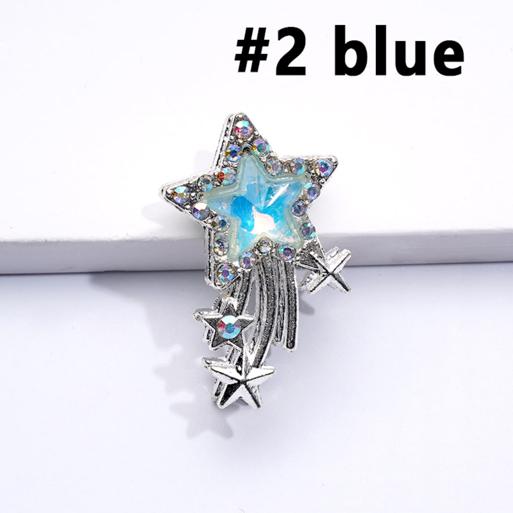 Bling Bling Fancy Silver Alloy Star with Large Star Inside AB Rhinestones Beads, Around 30*20MM
