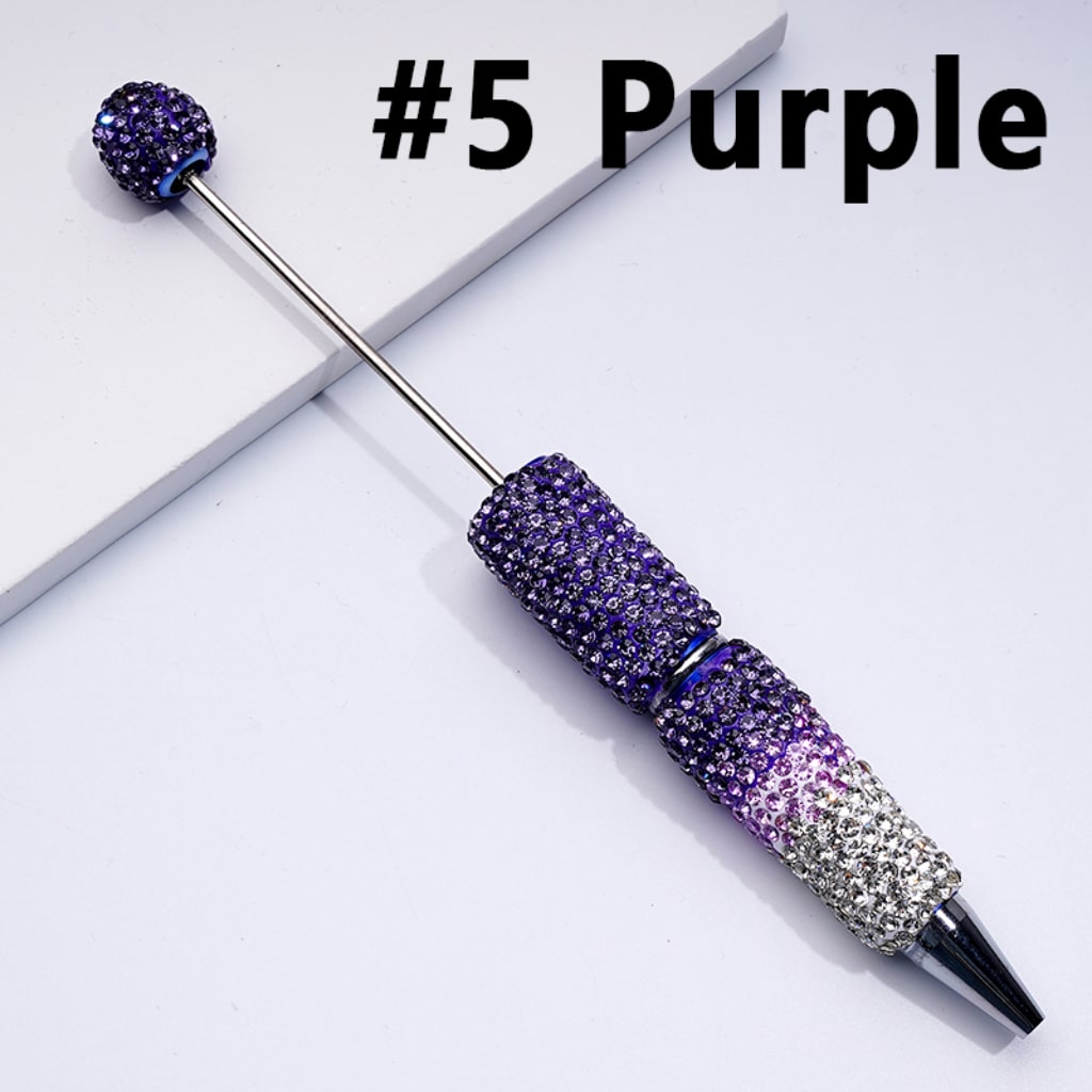 Beadable Clay Pens Ombre Color with Shiny Rhinestones Covered the Entire Pen
