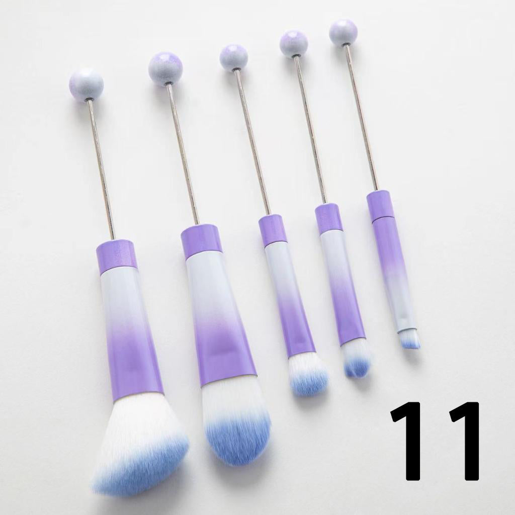 Beaded Make Up Brush Solid And Ombre Color Beadable Makeup Brushes (1 Set = 5 pieces)