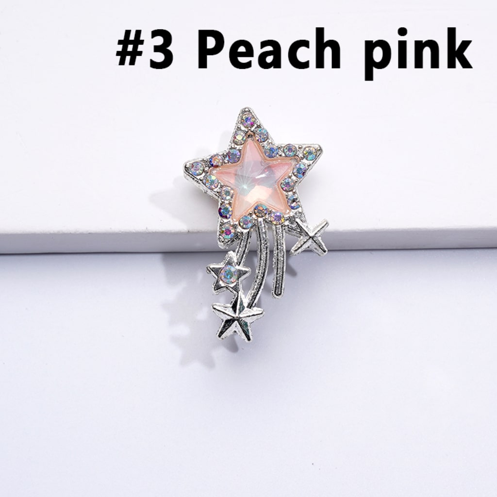 Bling Bling Fancy Silver Alloy Star with Large Star Inside AB Rhinestones Beads, Around 30*20MM