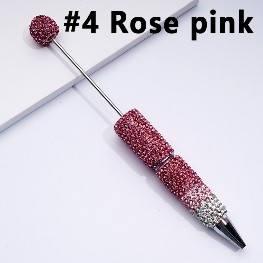 Beadable Clay Pens Ombre Color with Shiny Rhinestones Covered the Entire Pen