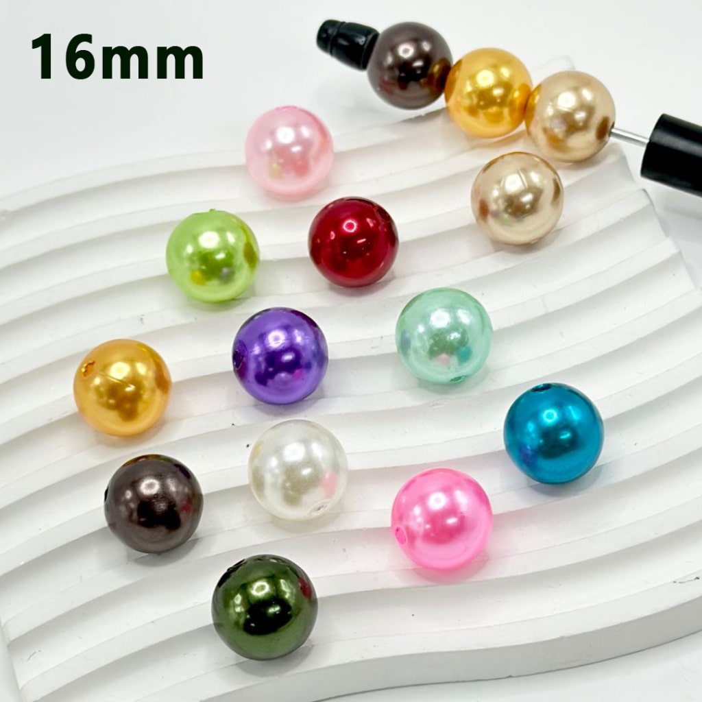 Glossy Shiny Multi-Color Round Acrylic Beads, 16MM, Please Read the Description