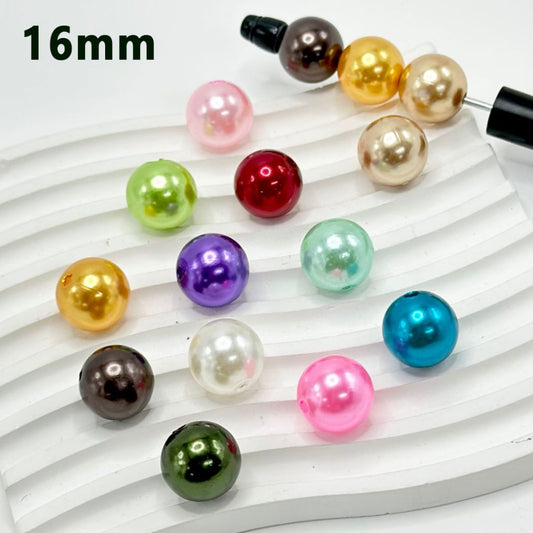 Glossy Shiny Multi-Color Round Acrylic Beads, 16MM, Please Read the Description