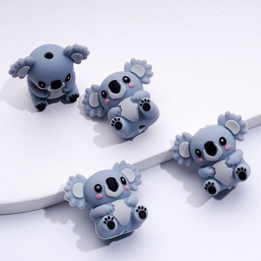 Little 3D Koala Silicone Focal Beads with Cute Design