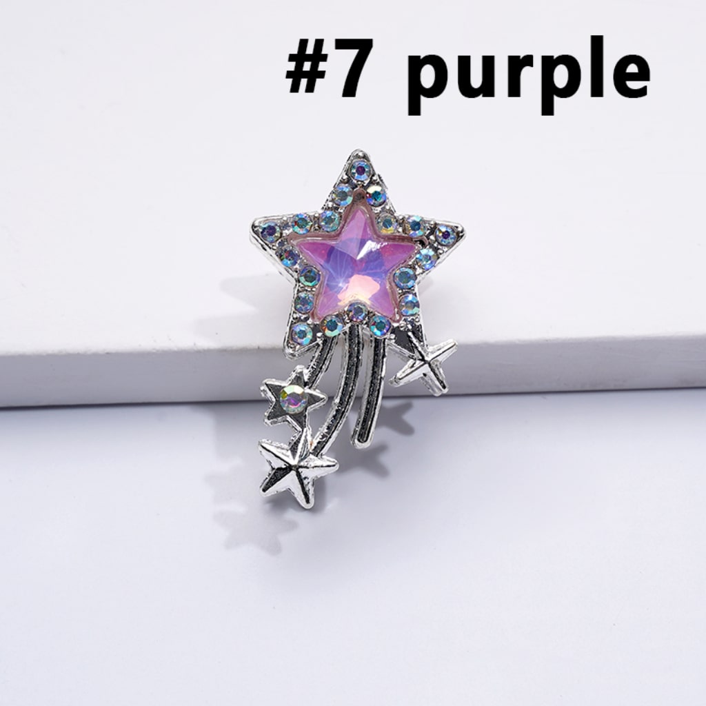 Bling Bling Fancy Silver Alloy Star with Large Star Inside AB Rhinestones Beads, Around 30*20MM