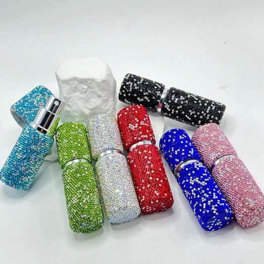 Perfume Bottle with Bling Bling Multi-Color Shiny Clay Rhinestones, Around 99*29MM