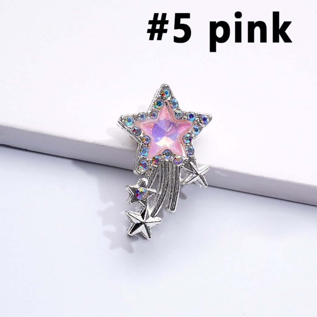 Bling Bling Fancy Silver Alloy Star with Large Star Inside AB Rhinestones Beads, Around 30*20MM