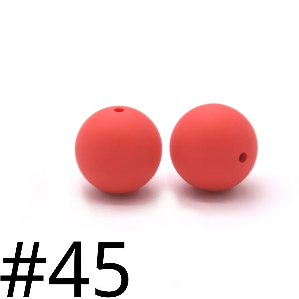 Solid Colored Silicone Beads 15 mm