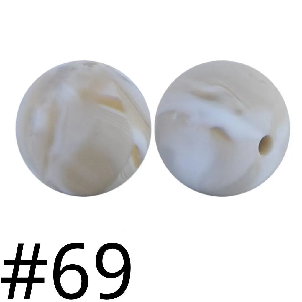 Silicone Beads, Solid Colors, 15 mm