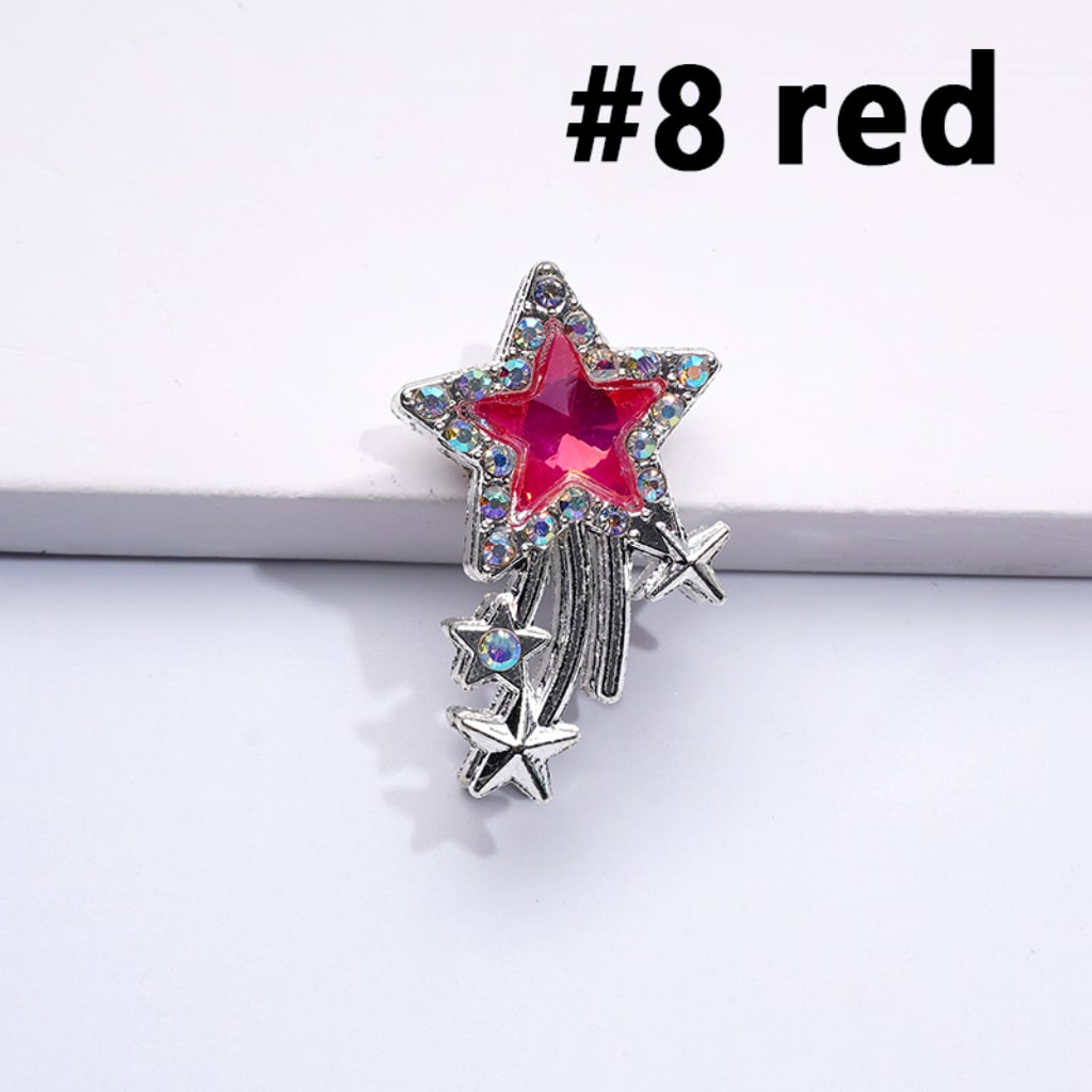 Bling Bling Fancy Silver Alloy Star with Large Star Inside AB Rhinestones Beads, Around 30*20MM