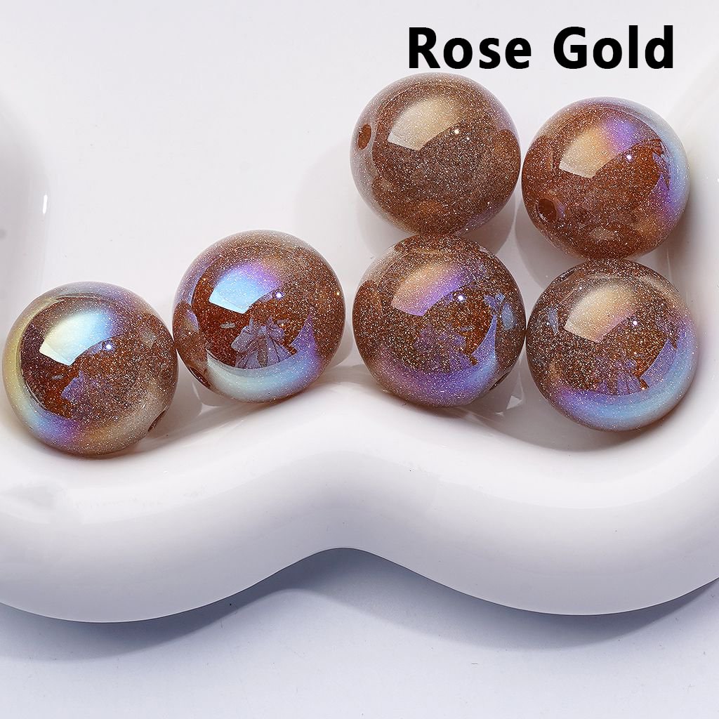 UV Coating Multi-Color Glitter Shiny Round Acrylic Beads 20MM