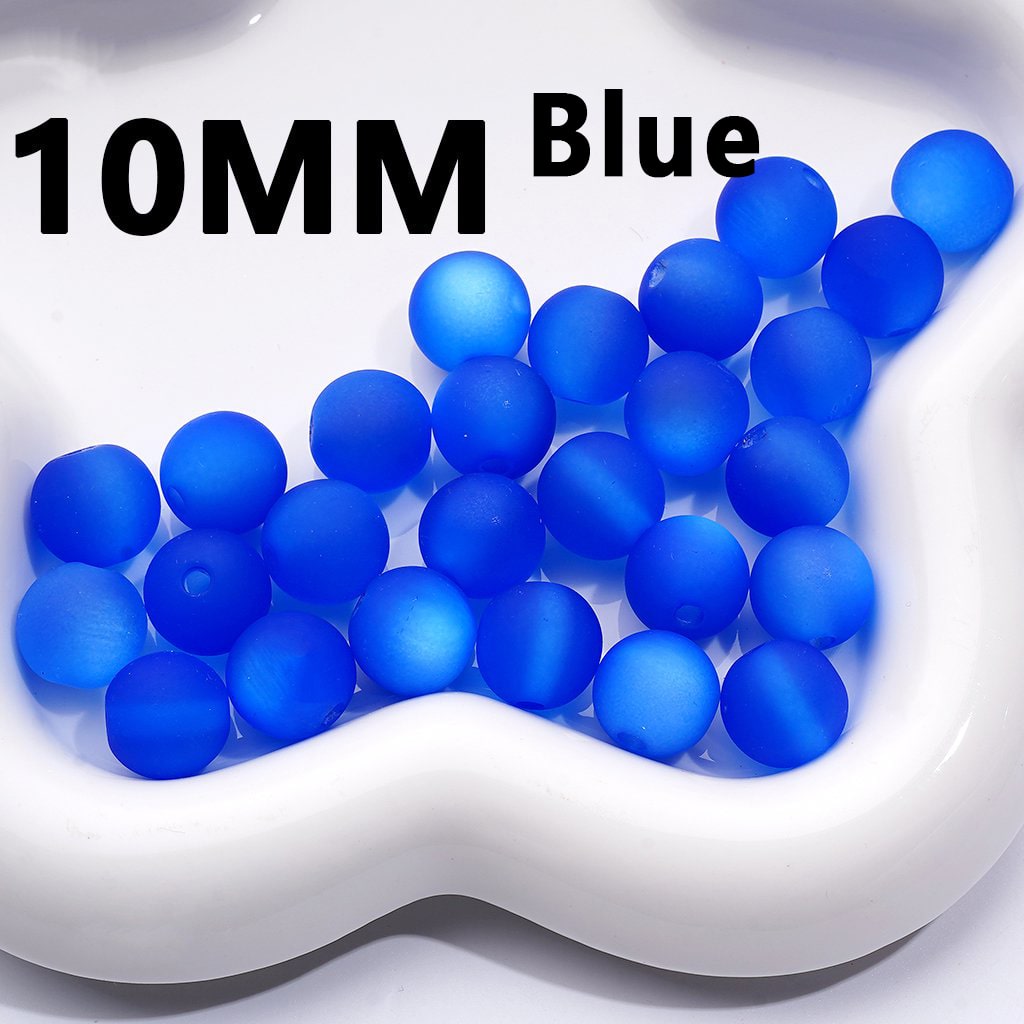 Frosted Matte Multi-Color Cat Eye Effect, Round Acrylic Waist Beads for Jewelry Making 10MM