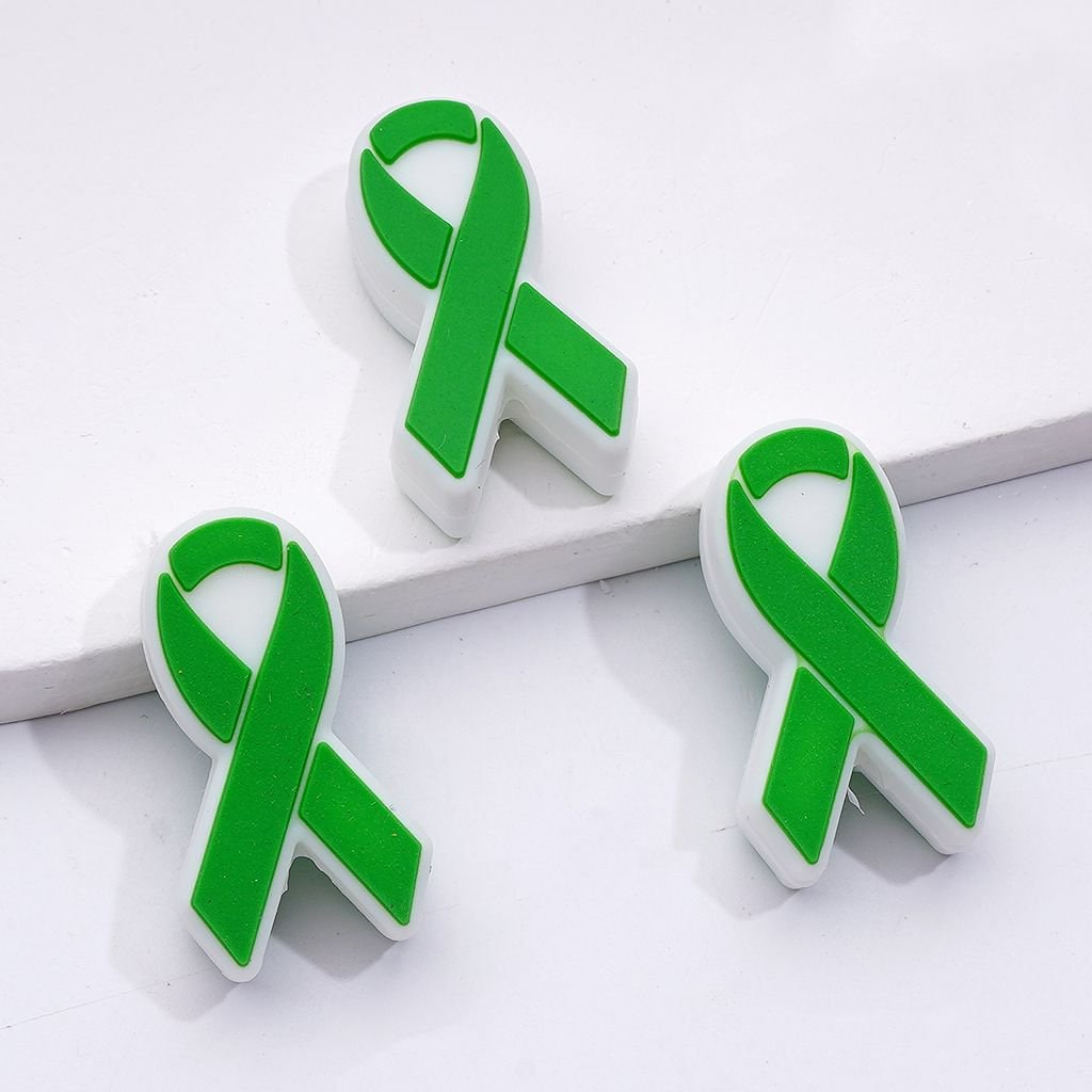 Vibrant Silicone Focal Beads with Colorful Ribbon Designs