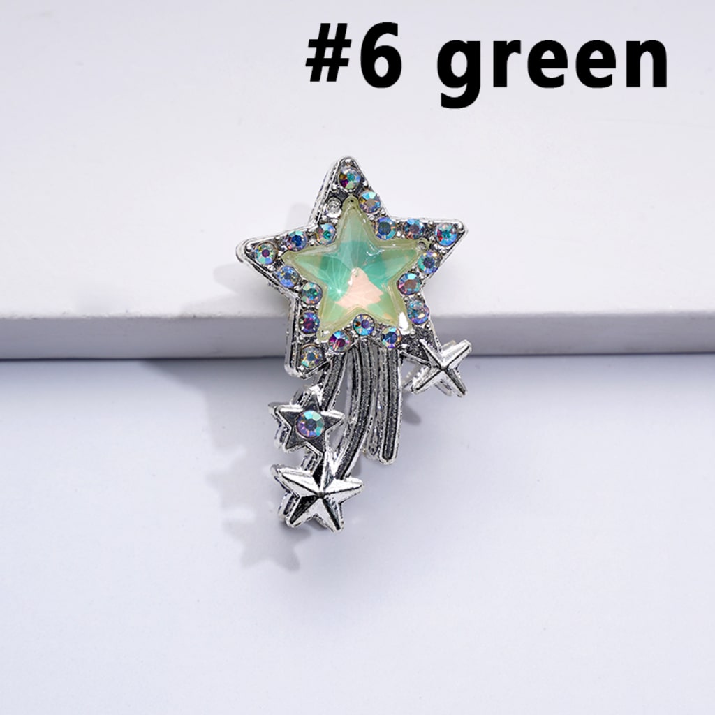 Bling Bling Fancy Silver Alloy Star with Large Star Inside AB Rhinestones Beads, Around 30*20MM