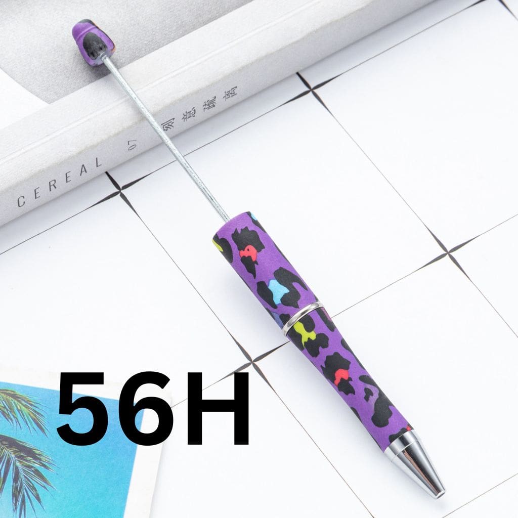 Black and Purple Printed Beadable Pens Number 56H