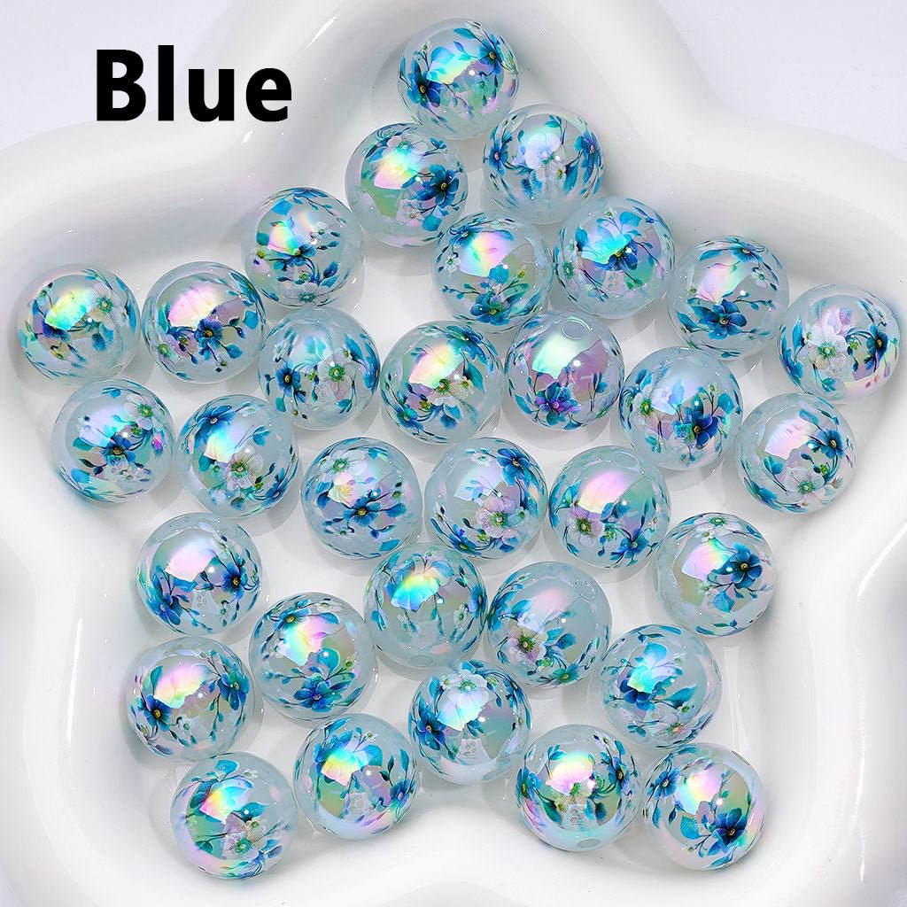 Charming Jelly-Colored Plum Blossom Beads – 16MM Acrylic with UV Shine