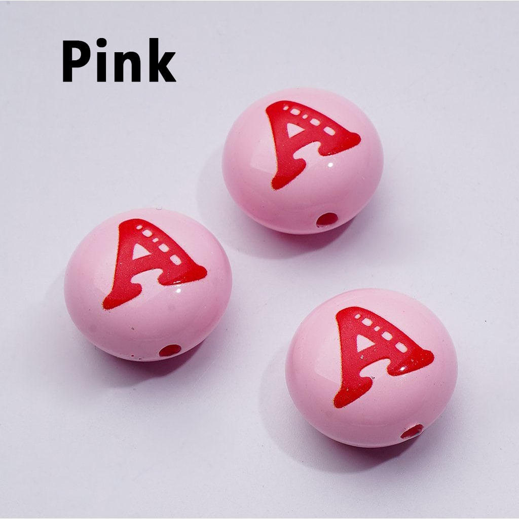 Mini Colorful Flat Acrylic Beads with English Letter Prints – 10x16MM