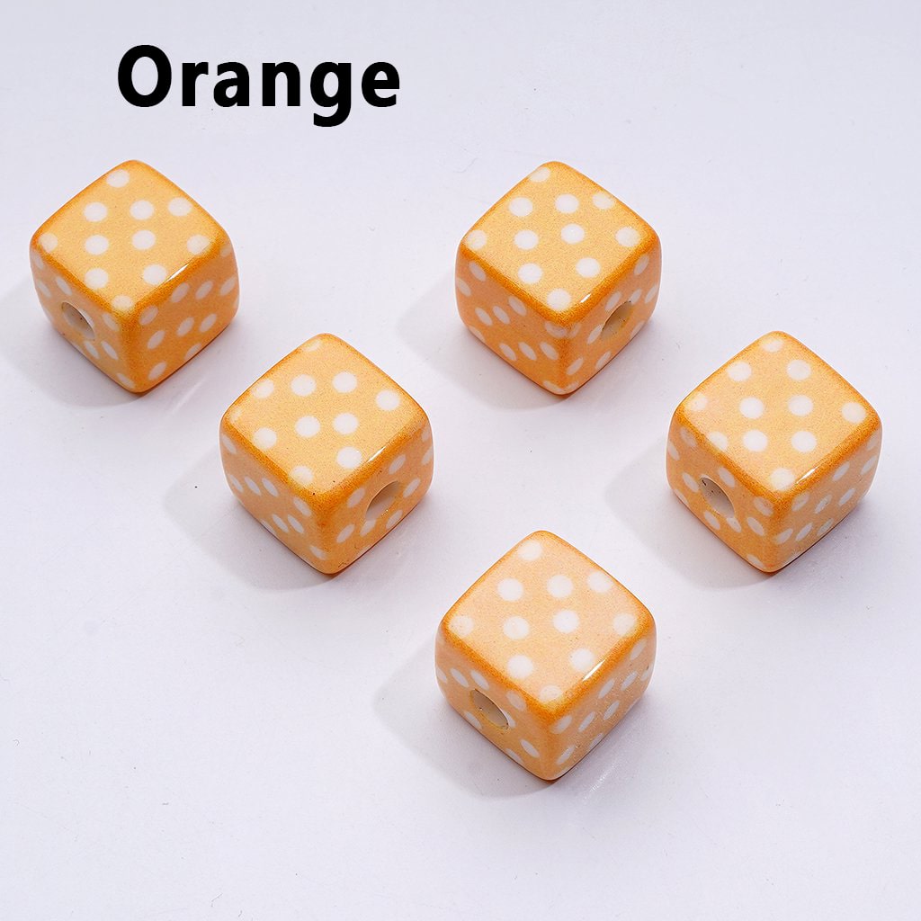 Colorful Cube Acrylic Beads with Mini Round Accents – 14MM Square Design