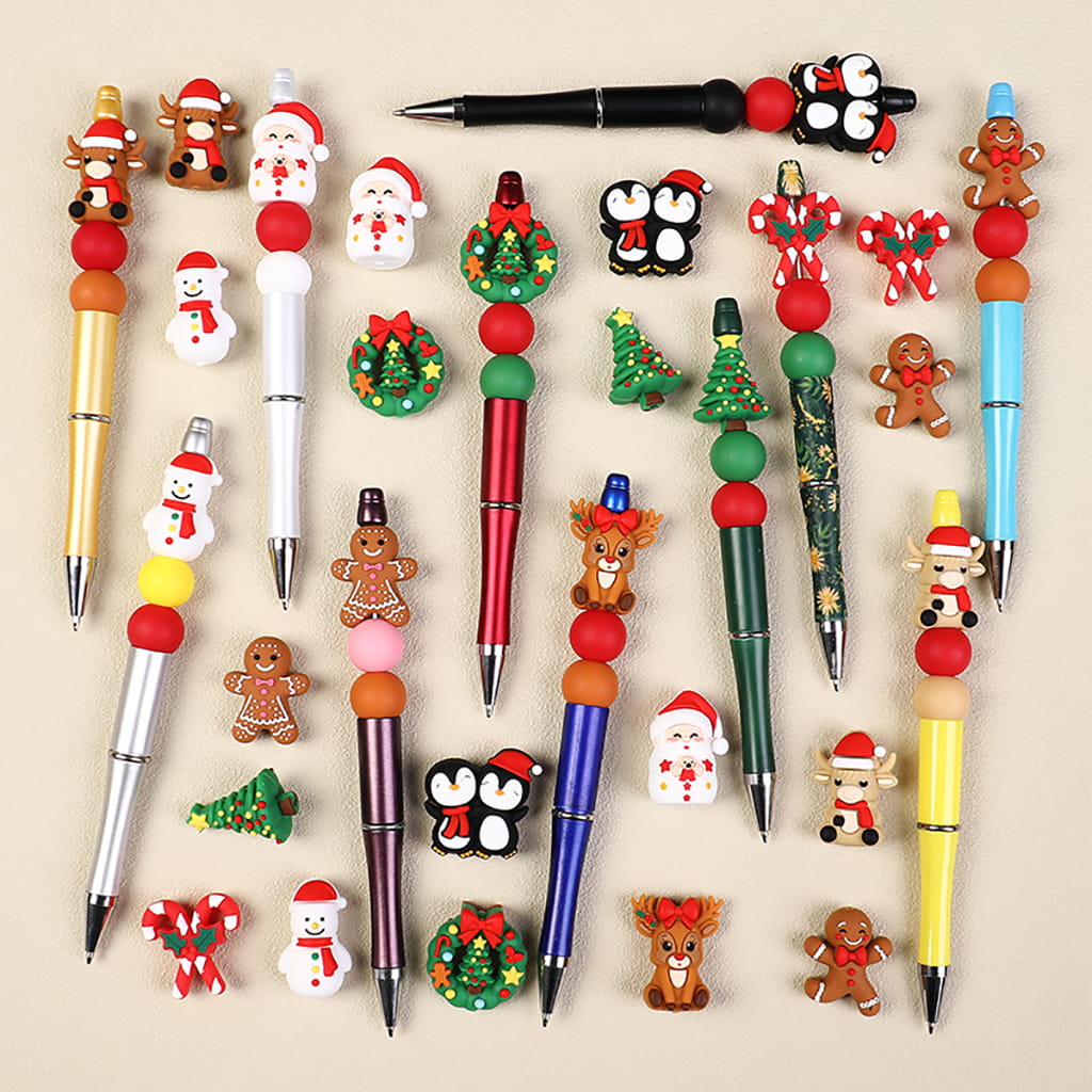 Silicone Focal Beads 3D Happy Christmas Series