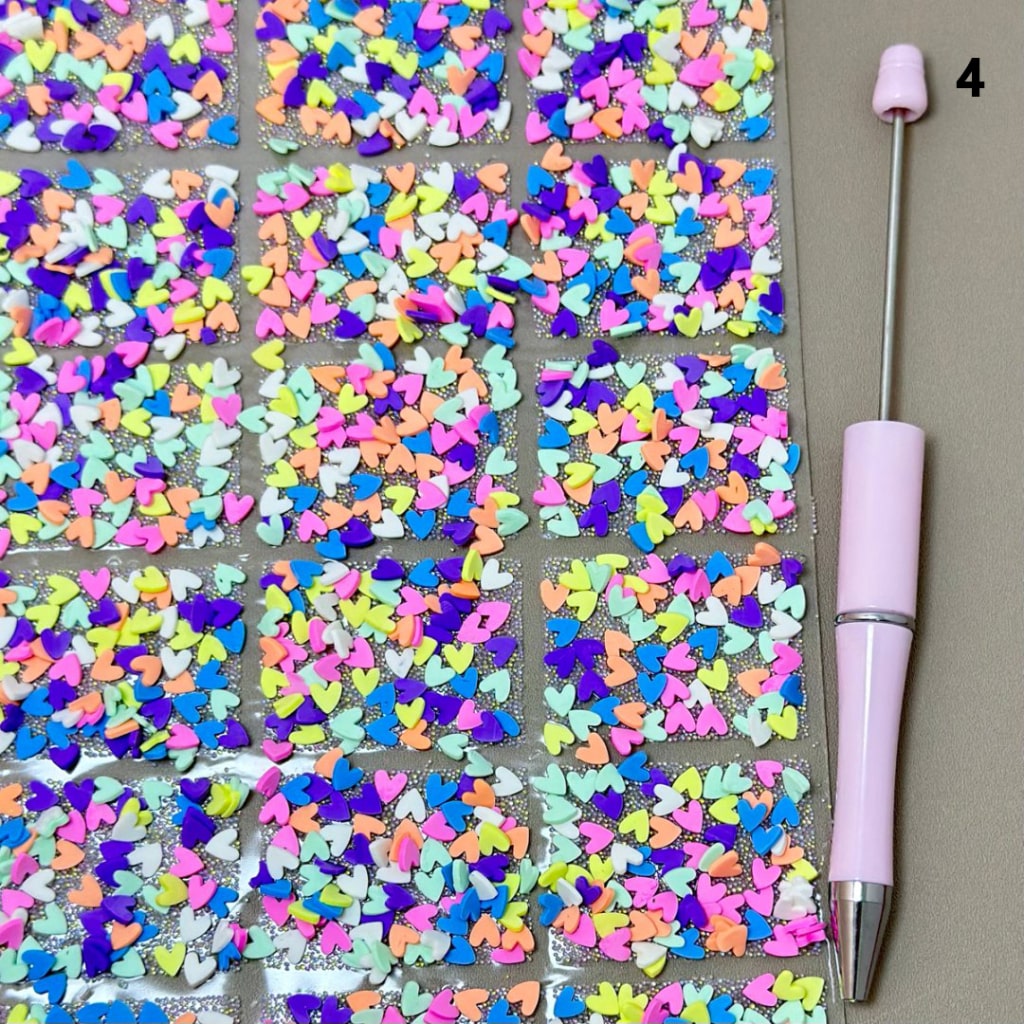 Colorful Cute Candy Bar Sticks Stars DIY Bling Bling Wraps Tapes with Hearts Flowers for Pen, 78 Small Pieces in 1 Sheet, Please Read the Description