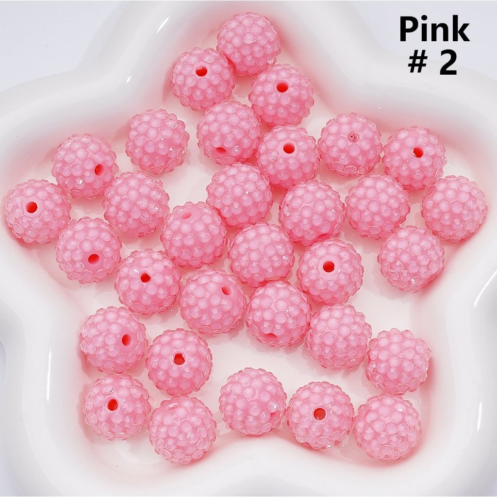 Waxberry Ball Acrylic Beads Clear Round Design with 16MM Rhinestone Sparkle Finish