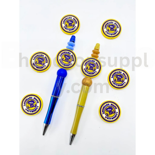 State University School Badge Seal Louisiana Silicone Focal Beads