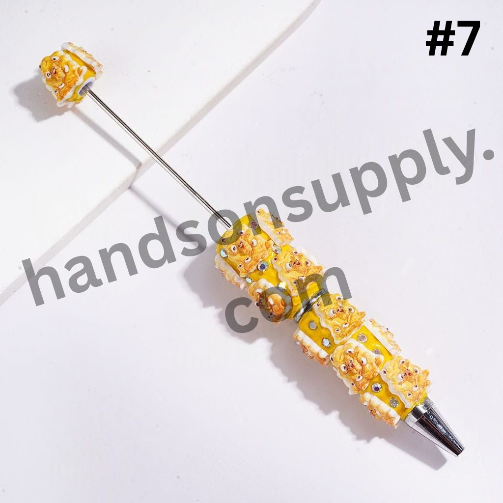 Cheerful Yellow Banana, Shark & Octopus Monster Character Beadable Clay Pens, Assorted Styles