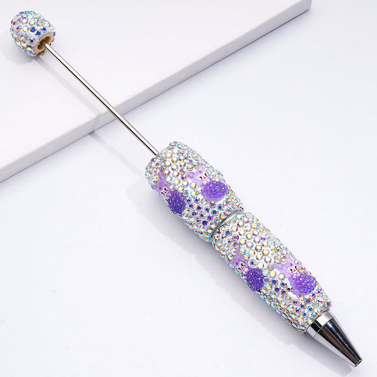 Kuromi in Purple Dress Sanrio-Inspired Style with AB Rhinestones Beadable Clay Pens