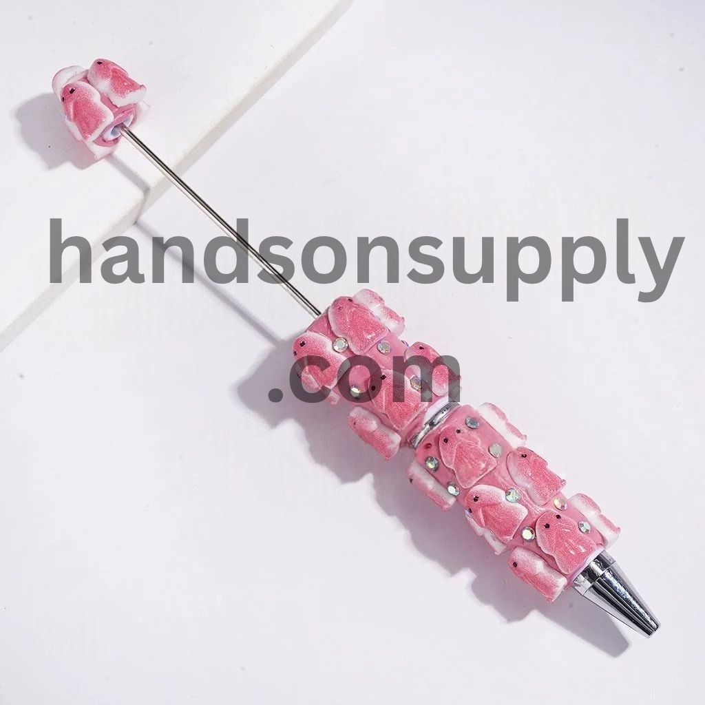 Stylish Man Exclusive Theme with Sparkling AB Rhinestone Beadable Clay Pens, Multicolor Random Mix
