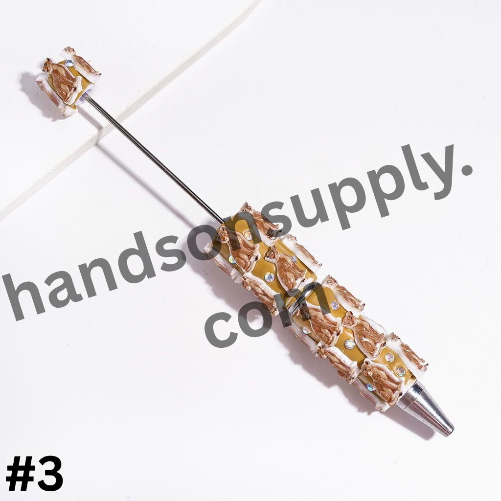 Iconic Lion Leader Character Series Design with Sparkling AB Rhinestones Beadable Clay Pens