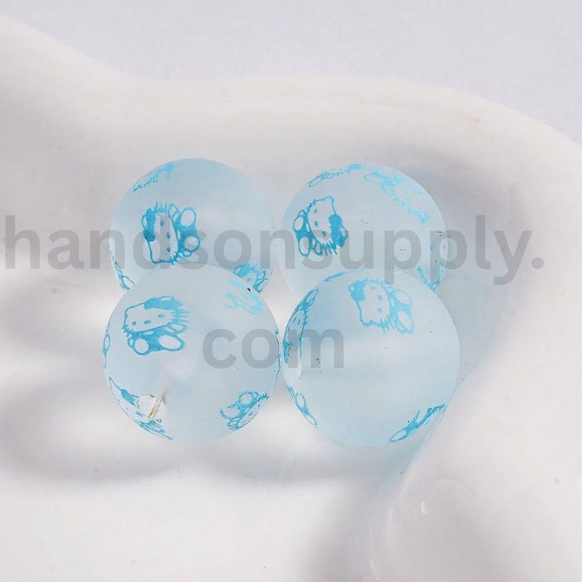 Luminous Frosted Matte Cute Cat Multi-Color Printed Acrylic Beads 16MM (Single Color is available for 200pcs(Whole Bag) Only)