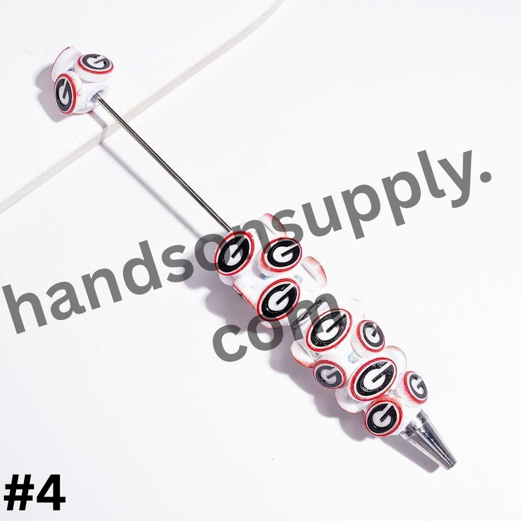 Dynamic Sporty American College Football Team Series with Sparkling AB Rhinestones Beadable Clay Pens