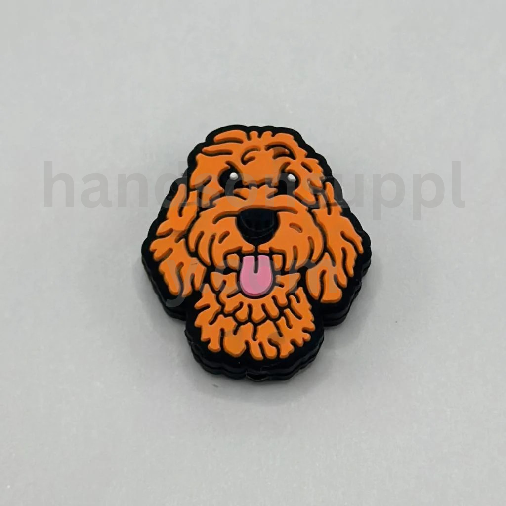 Cute Orange Poodle Puppy Dog Pet Design Silicone Focal Beads