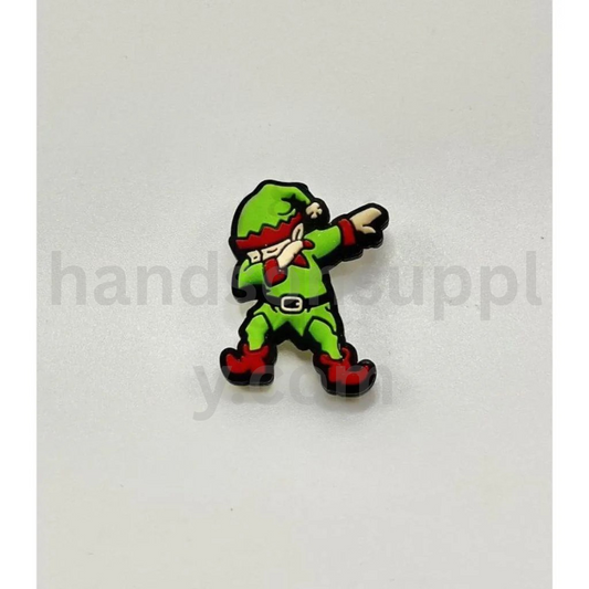 Small Elf Character with Saint Patrick’s Hat and Hand Pose Silicone Focal Beads