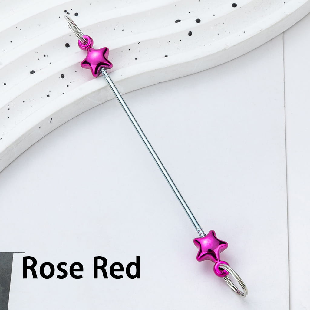 DIY Plastic Metallic Color Beadable Star Keychain Bars 10CM