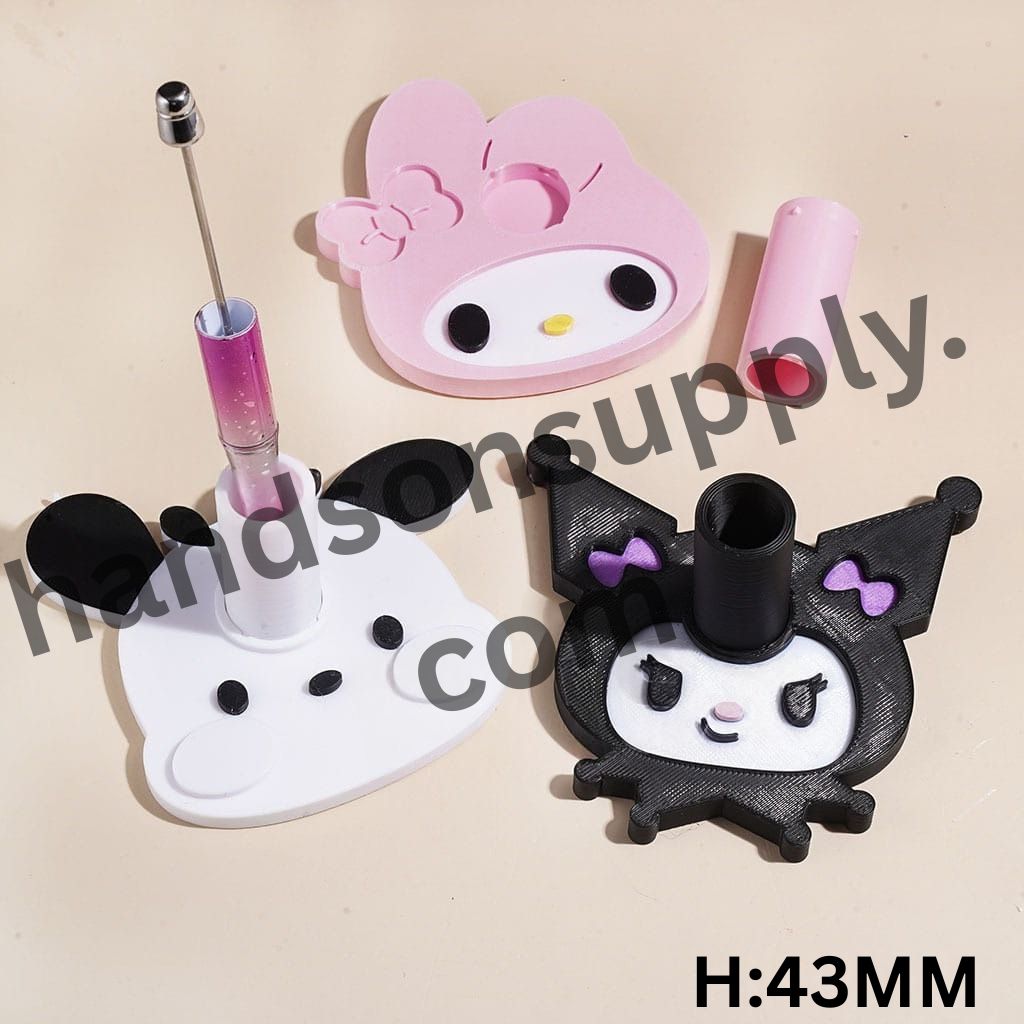 Adorable 3D Animal Character PLA Pen Holders with Single-Hole Design for Desk Organization, Tweezers Embroidery Needles, Height 43MM Random Mix (It Can Removable and Assembleable)