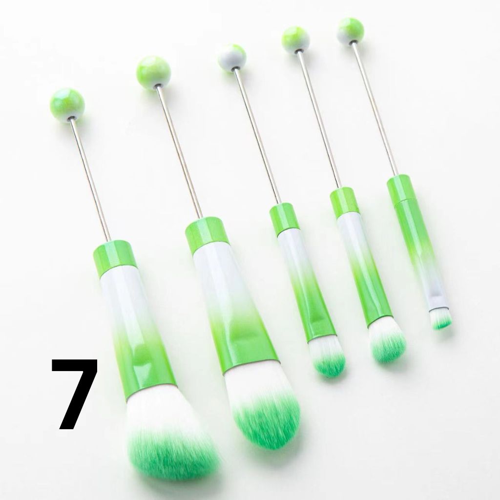 Beaded Make Up Brush Solid And Ombre Color Beadable Makeup Brushes (1 Set = 5 pieces)