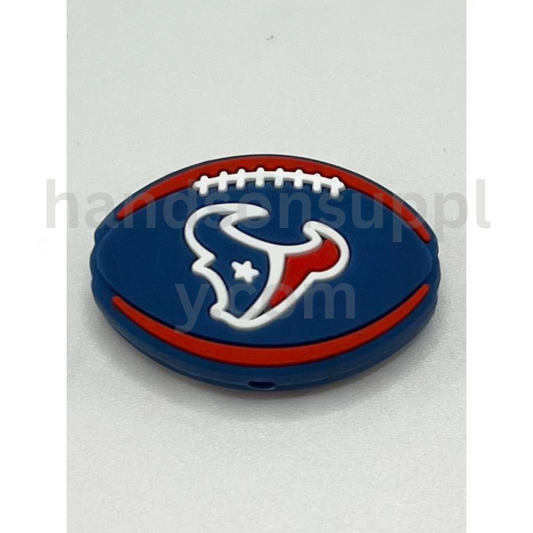 Texans Football Team Logo Design Random Mix Colors Silicone Focal Beads