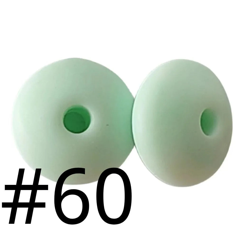 Lentil Silicone Beads Spacers Saucers 12mm