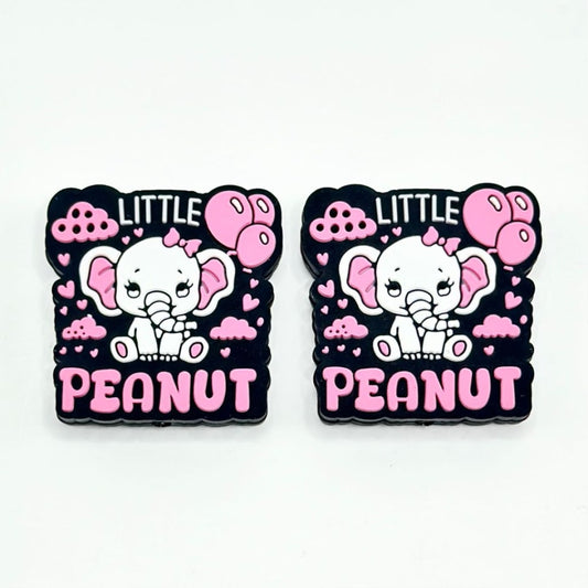 Cute Baby Elephant Little Harry with Pink Bowknot Balloon Cloud Heart Silicone Focal Beads